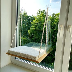 Perchoir pour chat, hamac pour chat, étagères pour chat, lit pour chat avec fenêtre, meubles minimalistes pour animaux de compagnie