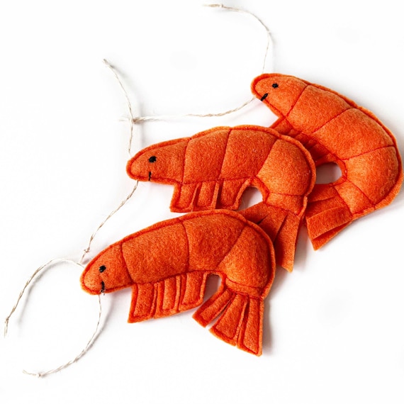 Felt Catnip Toy Shrimp, Cat Toys Seafood 