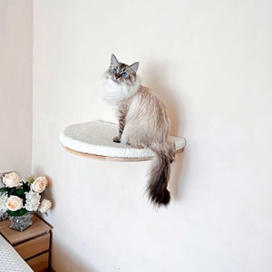 Soft cat wall shelf, Wood cat shelves, Cat bed, Minimalistic pet furniture