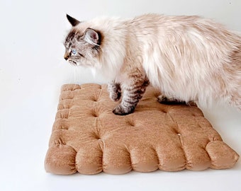 Lit de chat mignon « Cracker », Matelas pour chien et chat, Meubles pour chats, Lit de fenêtre pour chat