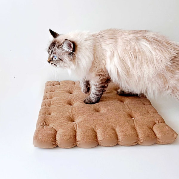 Cute cat bed "Cracker", Mattress for dog and cat, Cat furniture, Cat window bed