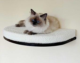 Cat shelves, ITALIAN WALNUT,  Cat bed, Cat wall furniture