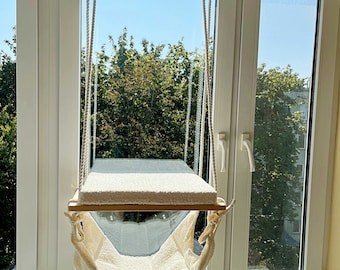 Cat Window Perch, Cat hammock, Cat shelves, Cat tree, Cat tower, Minimalistic pet furniture, 23,6'' (60 cm)/12.3'' (31 cm)