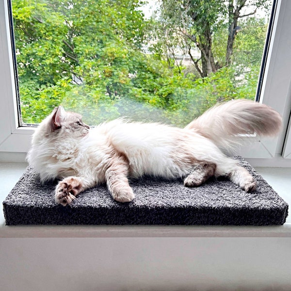 Cama de ventana de gato gris, Percha de ventana de gato, Colchón para perro y gato, Cama de gato lindo