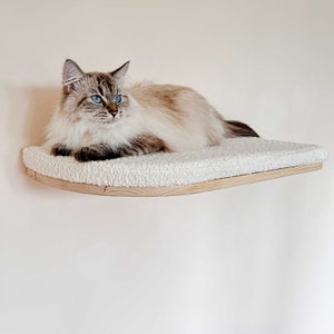 Cat shelves, 4 WOOD COLORS, Cat wall shelves, Cat bed, Cat wall furniture, 23.6'' (60cm)