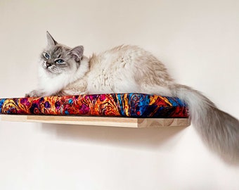 Mjuk, ljus vägghylla för katter, Kattbädd, Minimalistiska husdjursmöbler