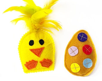 Felt catnip toy Egg, Easter Chick Cat Toys