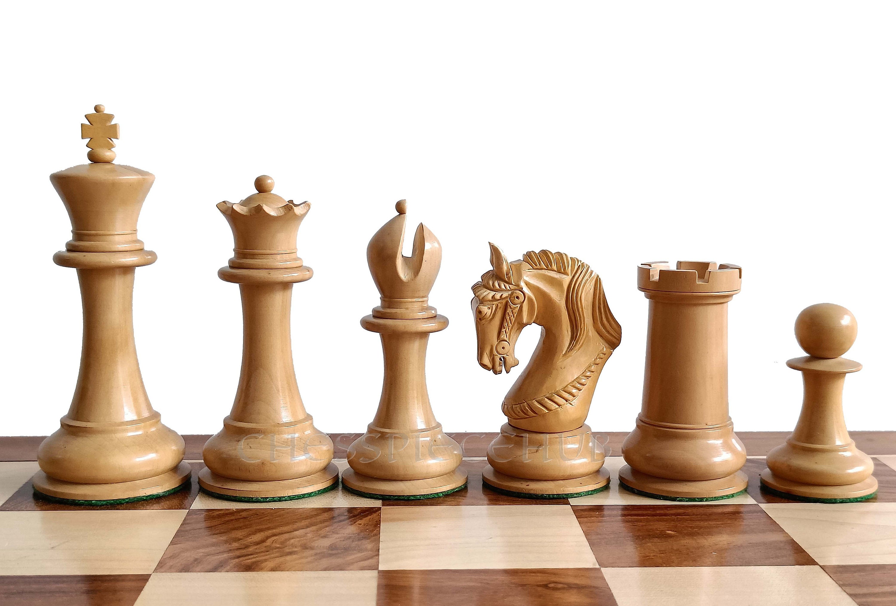 Top xadrez staunton luxo histórico de madeira maciça kit placa de