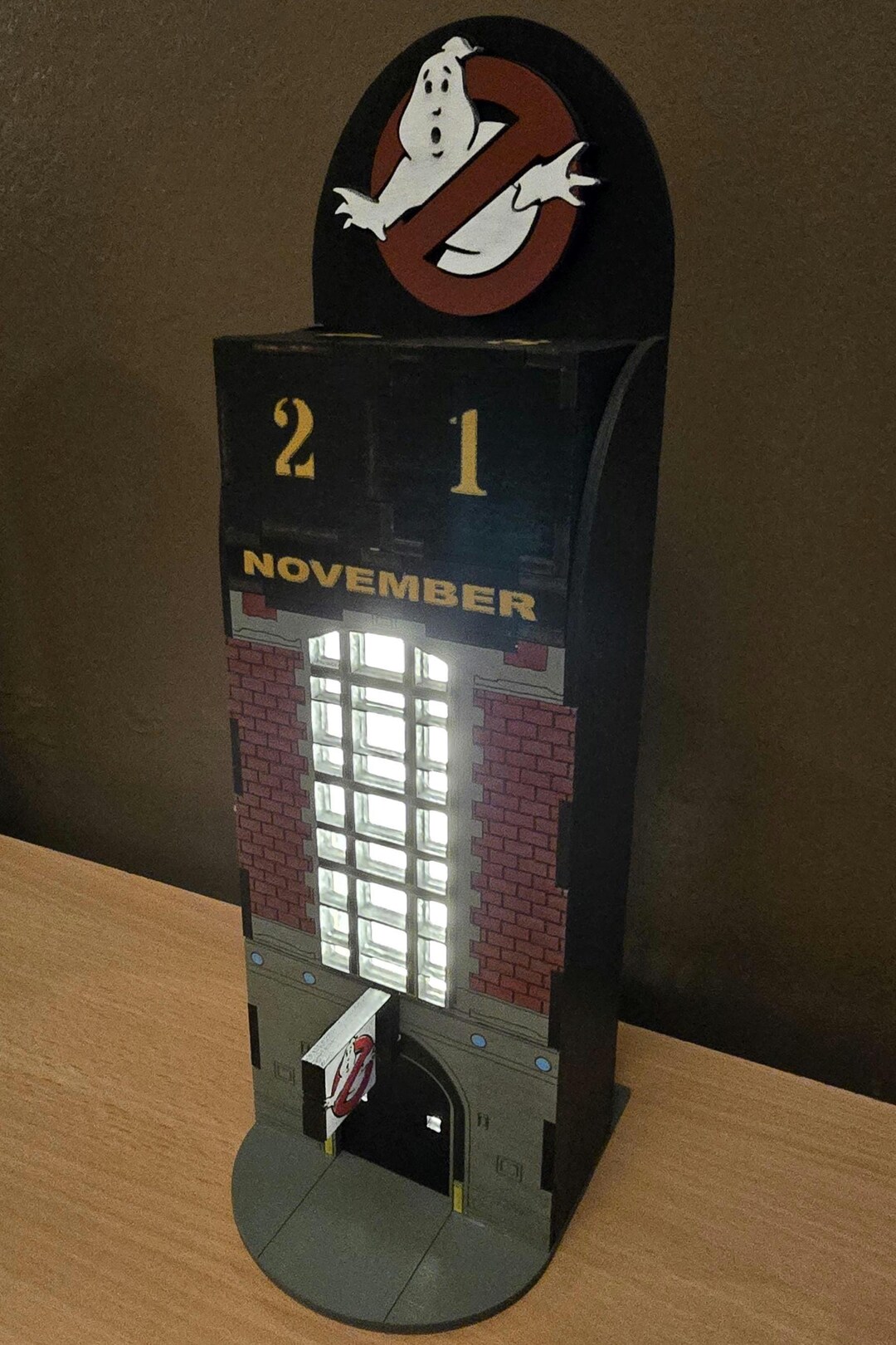 Ghostbusters Light up Firehouse Calendar Custom Handmade Etsy