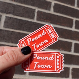 Ingresso para Pound Town impresso em 3D - Presente personalizado para o Dia dos Namorados