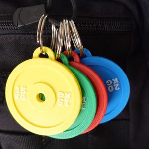 CUSTOM Weight Plate Keychain - Personalized Barbell Weight Plate