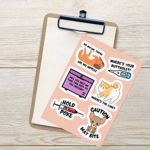 Funny Vet Med Quotes Sticker Sheet, Vet Tech Stickers, Vet Med Gift, Vet Humor, Vet Tech Humor