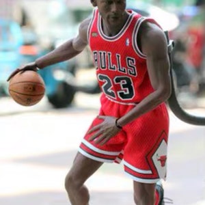 NBA CHICAGO BULLS Michael Jordan #23 Black Stripe Basketball Man