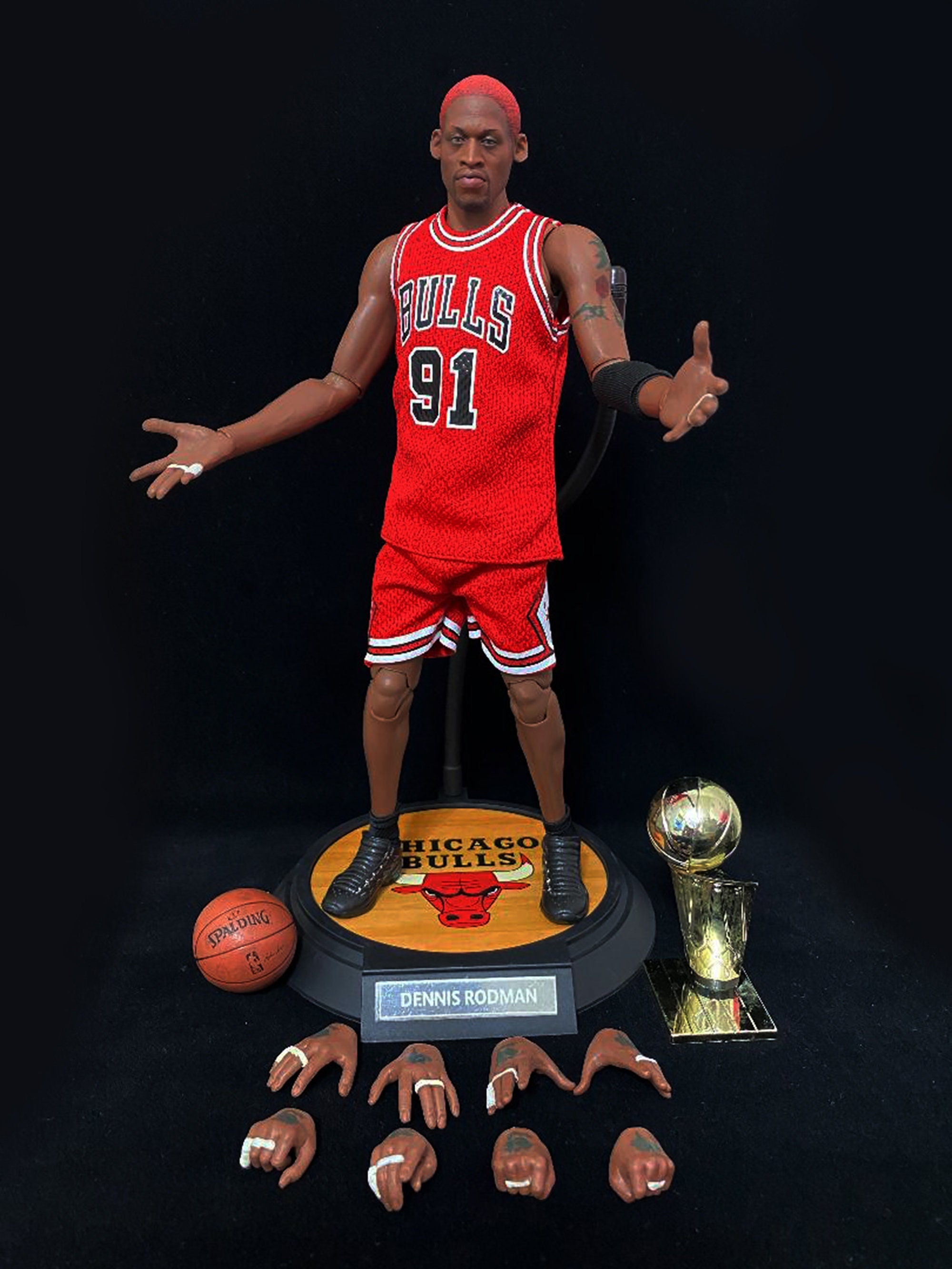 Custom 1:6 NBA Chicago Bulls Dennis Rodman Action Figure With 