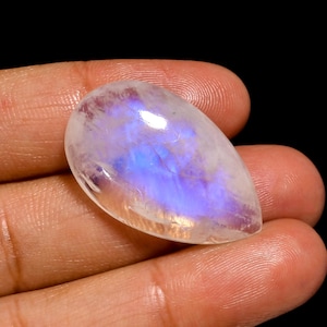 Rainbow Moonstone AAA+++ Quality Cabochon, Designer Multi Flashy Moonstone, Pear Shape Loose Moonstone Gemstone SIZE :- 30X19X8 MM 30CT