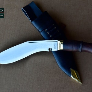 LAST Day Sale 40% OFF--GK&Co.Kukri Authentic-9&quot; Nepal Police Gurkha-Handmade knife-khukuri--full tang-fixed Blade-Tempered leaf spring.