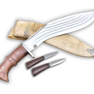LAST Day Sale 40% OFF--GK&Co.Kukri-Authentic-14 Inches 5 Chira (Fuller)-Working-khukuri-Handmade Gurkha knife-full tang knife-fixed Blade
