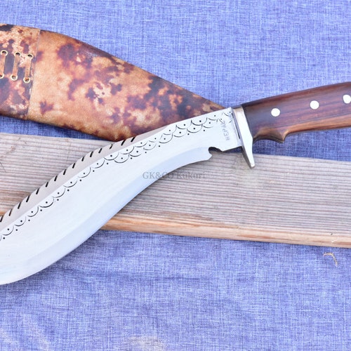 LAST Day Sale 40% OFF--GK&Co.Kukri-Authentic-10 Inches Blade American Eagle-khukuri-Handmade knife-full tang Rose shops Wooden Handle-fixed Blade-