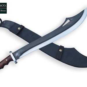 LAST Day Sale 40% OFF-GK&Co.Kukri-Authentic-18" Blade Heavy Cleaver Black farmer Gurkha working knife-khukuri-Handmade-fixed Blade-Full Tang