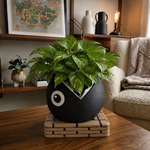 Chomper Planter Pot, Super Mario Prop, Gamer Decor, Geek Gift, Unique Flower Pot, Gamer Gift, Medium size planter, Video Game Decor