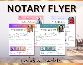 Notary Flyer, Marketing Flyer Template, Mobile Notary, Signing Agent Flyer, Editable Flyer, DIY Flyer Template, Notary, Notary Marketing