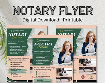 Notary Flyer Template, Mobile Notary, Notary Marketing Flyer, Notary Public Marketing, Notary Signing Agent, Notary Services, Notary Signing