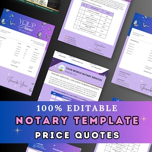 Price Quote Notary Template, Notary Agent Marketing And Branding Bundle,  Notary Marketing, Notary, Notary Bundle, Notary Templates