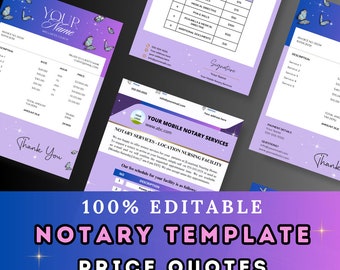 Price Quote Notary Template, Notary Agent Marketing And Branding Bundle,  Notary Marketing, Notary, Notary Bundle, Notary Templates