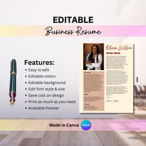 Notary Resume Template, Freelance, Paralegal, Notary Resume Canva Template, Notary Letter, PDF Resume Notary, Notary One Page