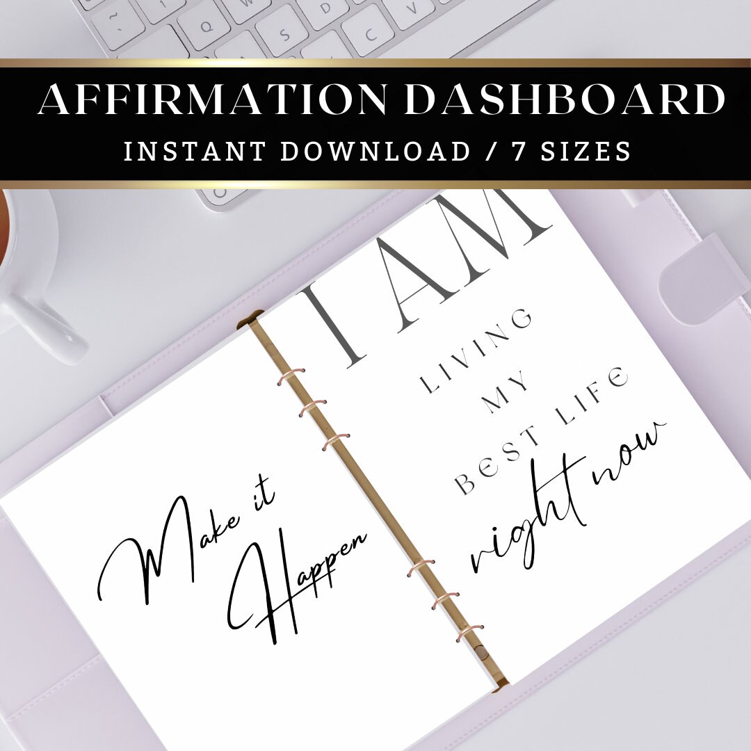 Affirmation Dashboard Printable Planner, Faith, Minimalist Dashboards ...