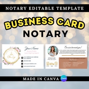 Notary Business Card, Notary Agent Marketing And Branding Bundle, Thank You Card, Business Card, Notary, Notary Bundle, Notary Templates