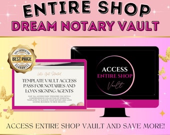 Entire Shop Access for Notary, Loan Signing Agents, Notary Bundle, Notary Marketing, Notary Tools, Notary Templates, Notary Flyers, Canva