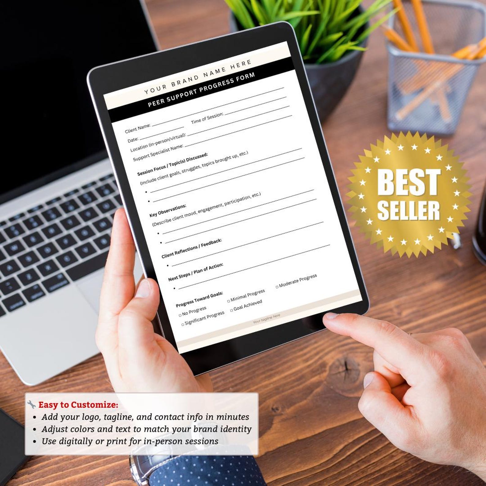 Peer Support Client Intake & Progress Packet | Editable Canva Forms for ...