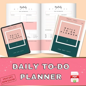Daily To-Do Planner, To Do List Printable, ADHD Daily Planner, Productivity, Priority Matrix, Work Day, Thought Organizer, Brain Dump Bundle