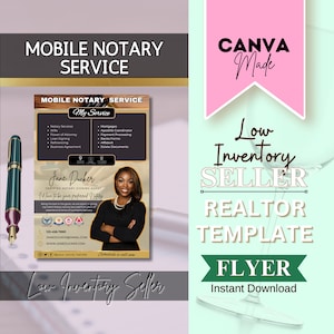 Notary Marketing Flyer, Notary Mailers, Notary Flyer Template, Loan Signing Agent Template, Flyer, Notary Editable Flyer, DIY Flyer Template