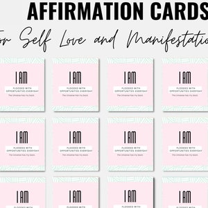Cartões de afirmação positiva EU SOU para motivação diária e crescimento pessoal, cartões para impressão para amor próprio e manifestação, cartões de atenção plena