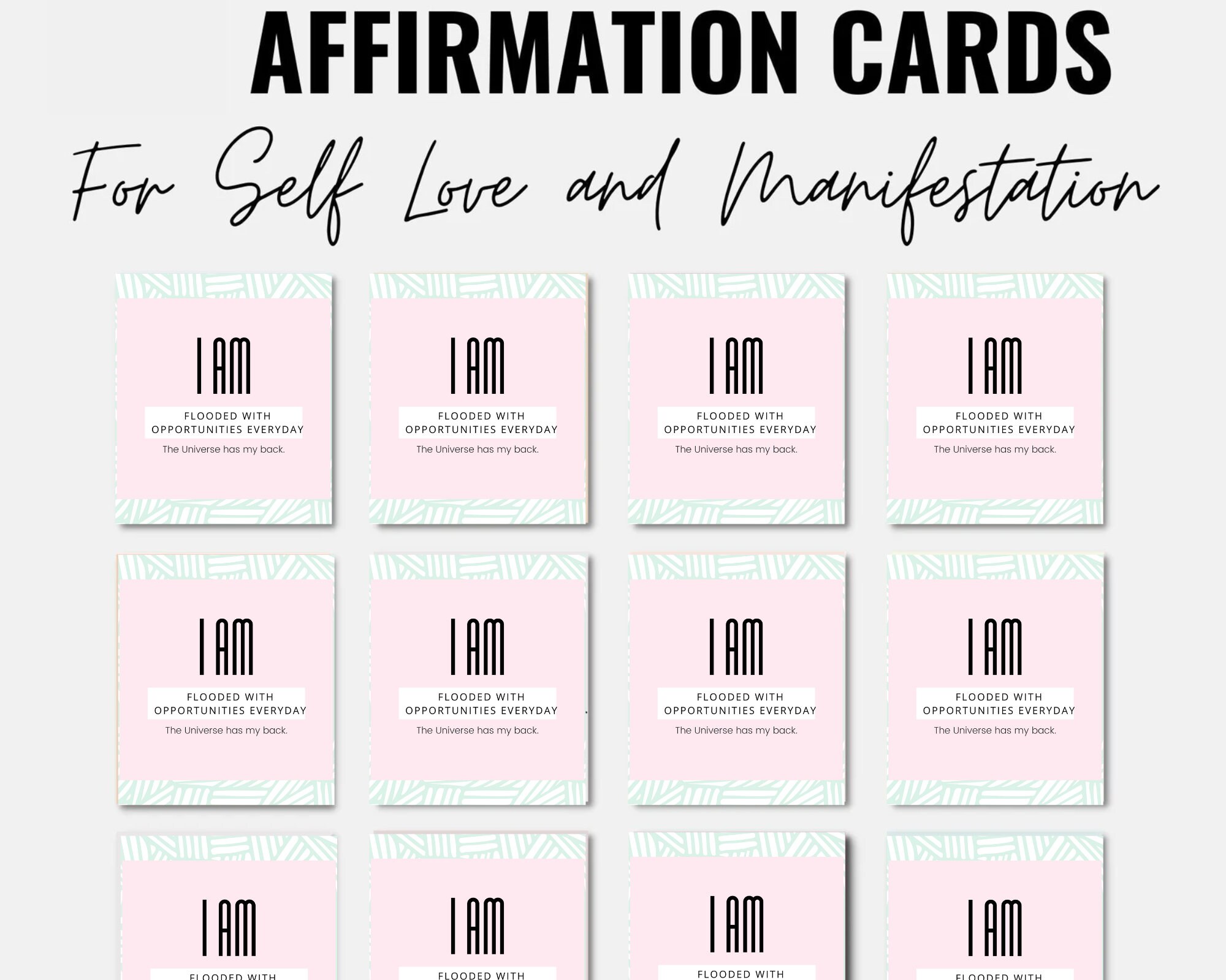 I AM Positive Affirmation Cards for Daily Motivation and Personal ...