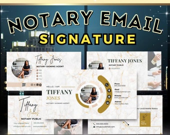 Notary Email Signature Templates, Notary Bundle, Notary Signature, Email Signature Template, Notary Marketing, Email Template, Notary Canva