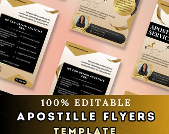 Apostille flyer, Notary Marketing Flyer, Notary Mailers, Notary Flyer Template, Loan Signing Agent Template, Flyer, Notary Editable Flyer