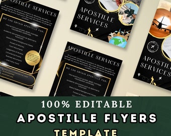 Ulotka Apostille, Ulotka marketingowa Notariusza, Notariusz Mailers, Szablon ulotki Notariusza, Szablon Agenta Podpisującego Pożyczkę, Ulotka, Notariusz Edytowalna Ulotka