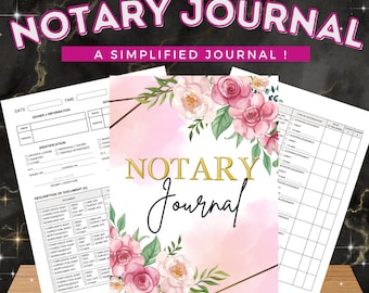 Notary Journal, digital journal notary, Notary Public Signing Agent, Notary Supplies, Record Log Book, Instant Download, Notary Marketing