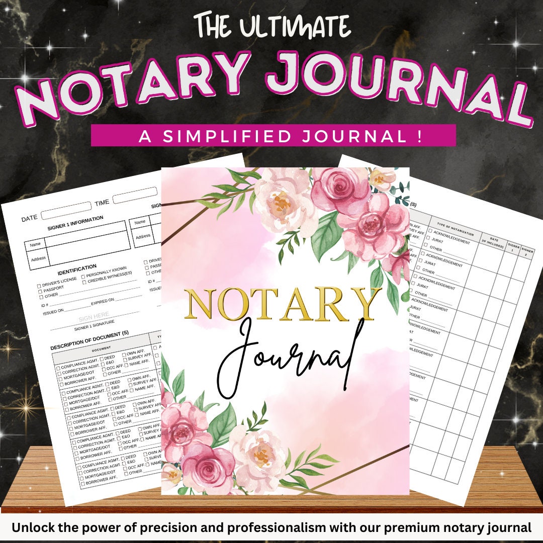 Notary Journal Digital Journal Notary Notary Public Signing Agent
