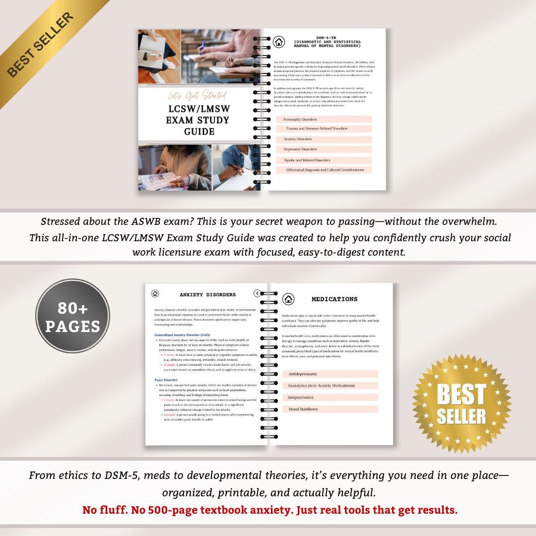 Lsw Study Guide Plan Example LCSW/LMSW Study Guide, ASWB Exam Tool, Social Work License Prep, Dsm 5 ...