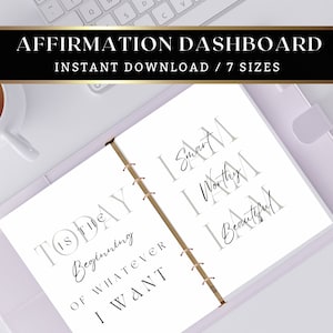 Affirmation Dashboard Printable Planner, Faith, Minimalist Dashboards, Personal Planner Dashboard, A5 Dashboard, Personal Dashboard. Planner