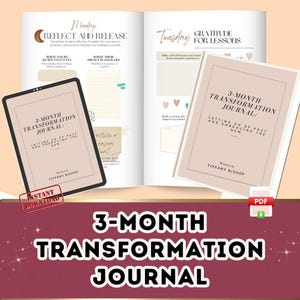 3 Months Transformation Journal, Digital Daily Journal, Digital Journal, Goodnotes Journal, Digital Diary, iPad Journal, Self Care Journal