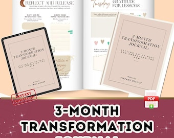 3 Months Transformation Journal, Digital Daily Journal, Digital Journal, Goodnotes Journal, Digital Diary, iPad Journal, Self Care Journal