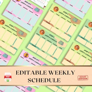 Kids Weekly Planner Printable, Editable Weekly Schedule Kids, Weekly Plan Chart, School and Activity Simple Planner, Homeschool Schedule