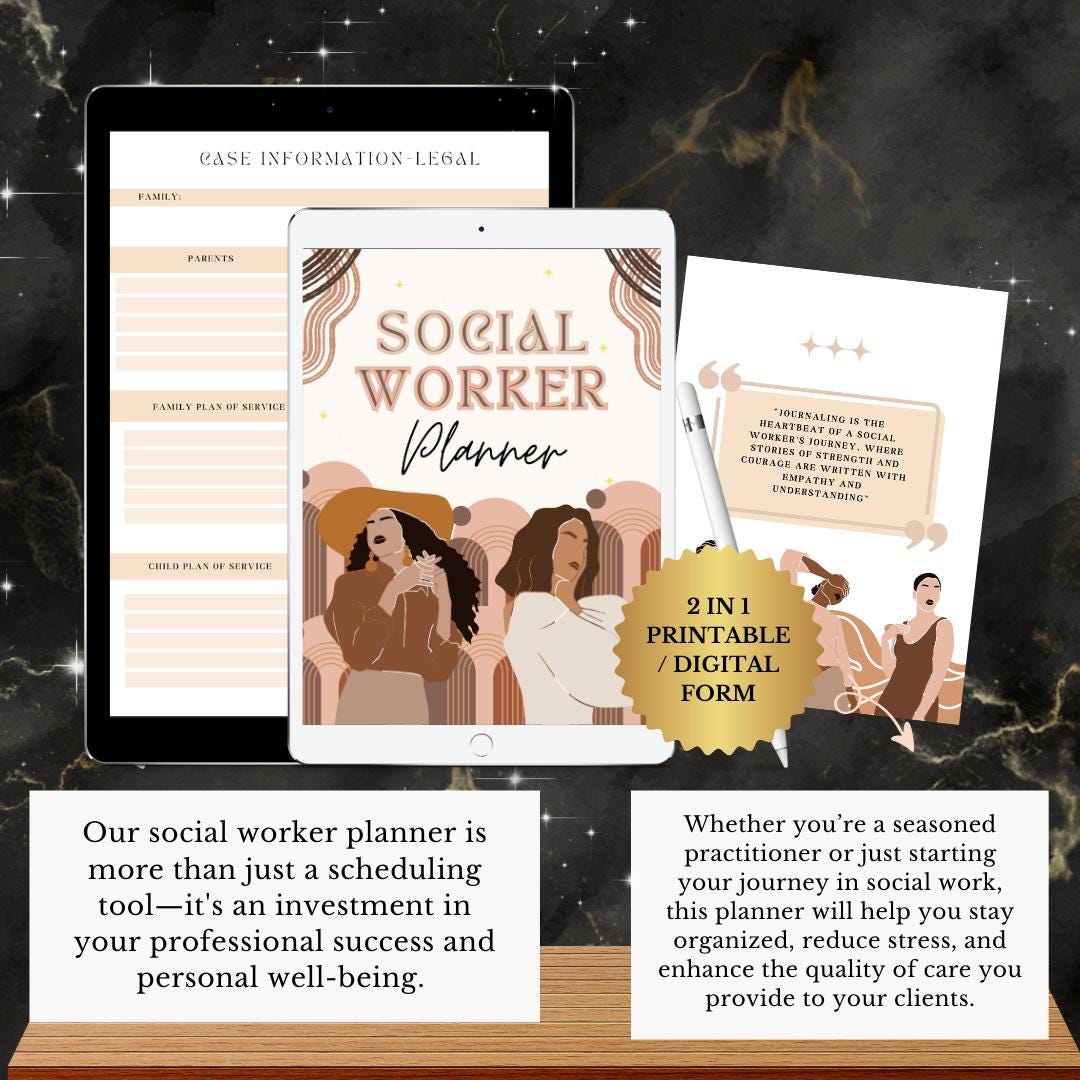 Social Worker Planner, Professional Growth Tool (digital & Printable ...