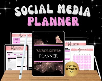 Digital Planner, SOCIAL MEDIA Planner, Instagram YouTube TikTok Influencer, Marketing Plan, iPad GoodNotes, Small Business, Undated