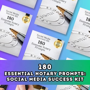 Notary Prompts, Notary Social Media Success Kit, Notary Marketing, Notary Bundle, Mega Bundle Notary, Loan Signing Agent, Notary Tools